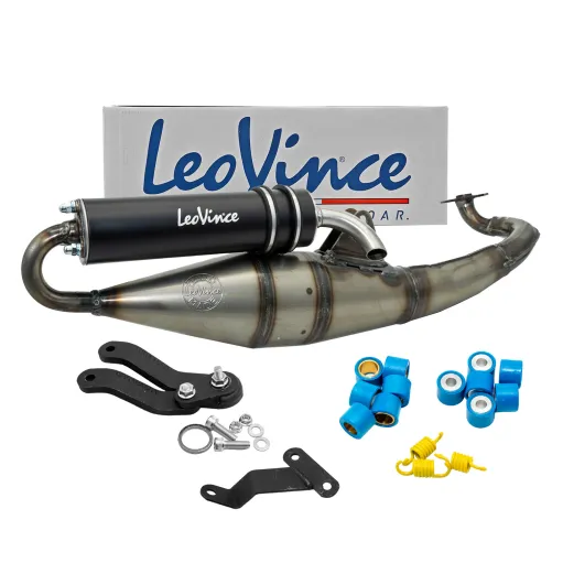 MF9730 Marmitta LeoVince TT Aprilia SR Scarabeo Motore Minarelli 50 2T Nero