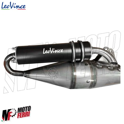 MF9730 Marmitta Scarico LeoVince TT Malaguti F15 Firefox 50 2T Nero Omologato
