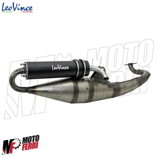 MF9730 Marmitta Scarico LeoVince TT Yamaha Aerox JOG R Neos 50 2T Nero Omologato