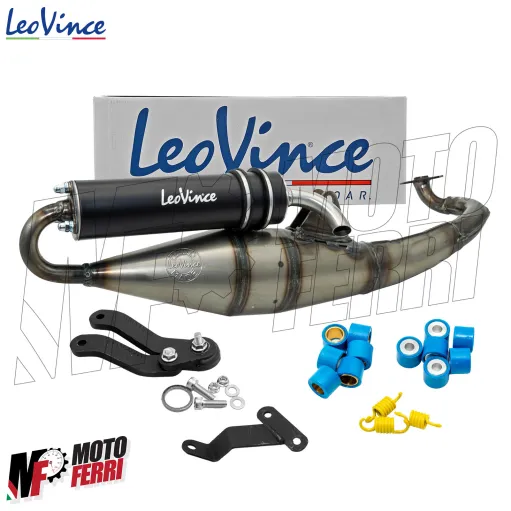 MF9730 Marmitta Scarico LeoVince TT Yamaha Aerox JOG R Neos 50 2T Nero Omologato