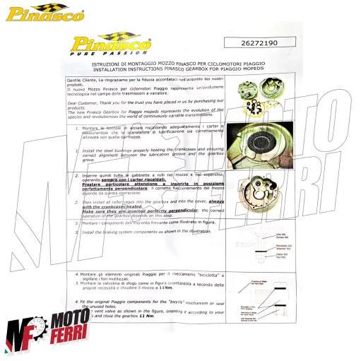 MF1478 Mozzo Posteriore Variatore Pinasco OFFROAD 2.0 Ciao Si Bravo Boxer Grillo