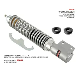 MF2315 AMMORTIZZATORE ANTERIORE REGOLABILE CARBONE GRIGIO VESPA 125 150 200 PX