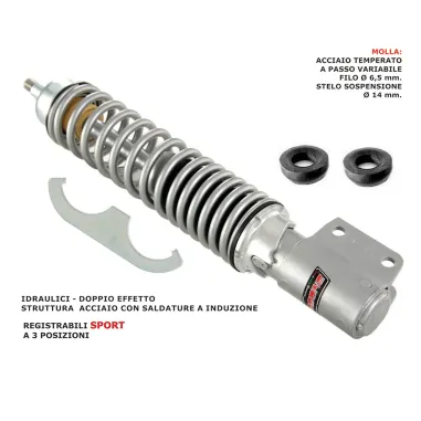 MF2315 AMMORTIZZATORE ANTERIORE REGOLABILE CARBONE GRIGIO VESPA 125 150 200 PX
