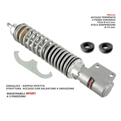 MF2315 AMMORTIZZATORE ANTERIORE REGOLABILE CARBONE GRIGIO VESPA 125 150 200 PX