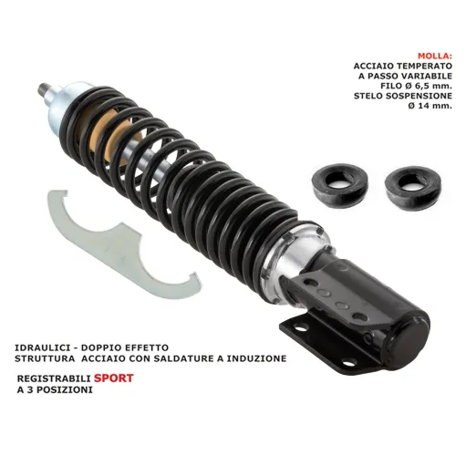 MF2316 AMMORTIZZATORE ANTERIORE REGOLABILE CARBONE NERO VESPA 125 150 200 PX