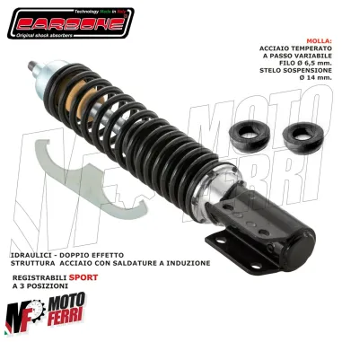 MF2316 AMMORTIZZATORE ANTERIORE REGOLABILE CARBONE NERO VESPA 125 150 200 PX