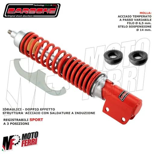 MF2317 AMMORTIZZATORE ANTERIORE REGOLABILE CARBONE ROSSO VESPA 125 150 200 PX