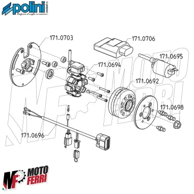 MF9745 Accensione Elettronica Polini For Race con Luci Beta ARK 50 2T Minarelli