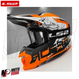 MF2509 Mascherina Occhiali Casco Moto Cross Enduro OffRoad LS2 Lente Specchiata 2