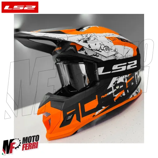 MF2509 Mascherina Occhiali Casco Moto Cross Enduro OffRoad LS2 Lente Specchiata