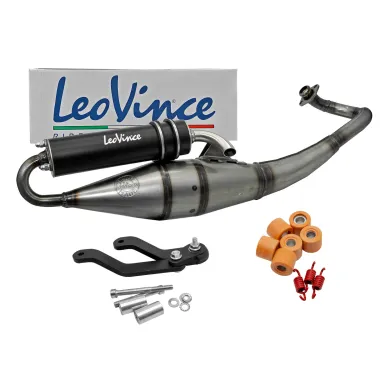 MF3703 Marmitta Scarico LeoVince TT Aprilia SR FACTORY 50 2T Motore Piaggio Nero