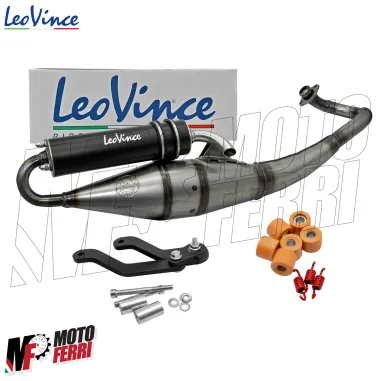MF3703 Marmitta Scarico LeoVince TT Aprilia SR FACTORY 50 2T Motore Piaggio Nero