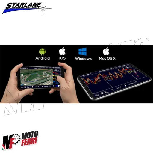 MF9025 Cronometro Starlane Stealth 5 GPS-5 + Angolo di Piega Universale Moto