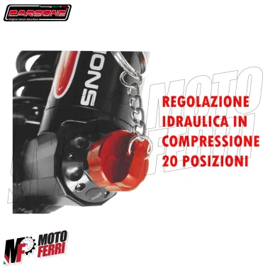 MF9782 Ammortizzatore Carbone HTR Anteriore Vespa PX 125 150 200 PE Nero Hi-Tech