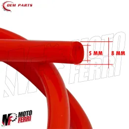 MF9787 Tubo Benzina Rosso 5x8mm e Filtro Moto Scooter Ciclomotore 1M 2