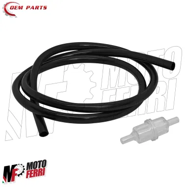 MF9787 Tubo Benzina Nero 5x8mm e Filtro Moto Scooter Ciclomotore 1M