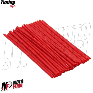 MF6638 Copriraggi Copri Raggi Ruote Rosso Moto Enduro Cross Motard 72 Pezzi