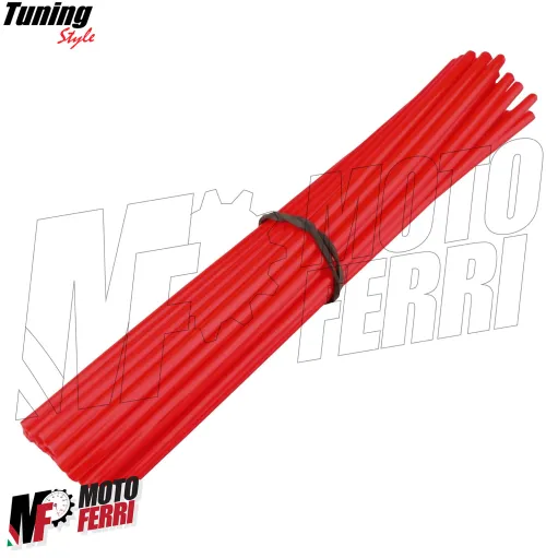 MF6638 Copriraggi Copri Raggi Ruote Rosso Moto Enduro Cross Motard 72 Pezzi