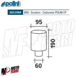 MF9801 Filtro Aria AIR BOX Polini Evolution per Carburatore CP 60 con Flangia 2