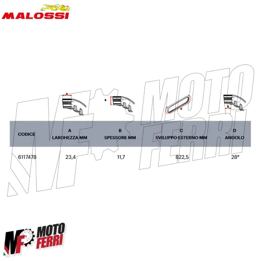 MF2731 Cinghia Malossi Aprilia SR GT 125 200 da 2022 a 2025 E5+ X K Belt Kevlar