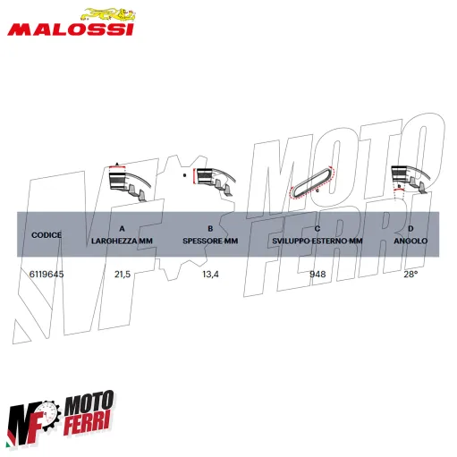 MF8627 Cinghia Malossi Piaggio Beverly 310 S HPE 2025 2026 E5+ X K Belt
