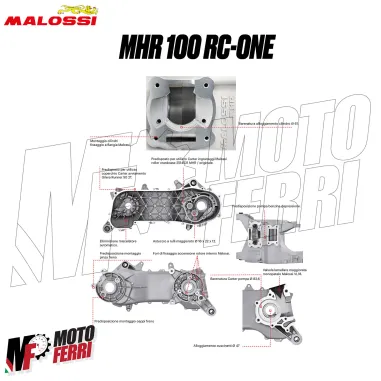 MF4953 Carter Malossi MHR 100 cc RC-ONE Piaggio NRG MC3 MC2 POWER DD DT 50 2T LC