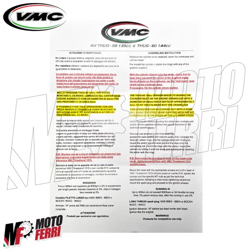 MF9830 Cilindro VMC THUG 60 Lamellare 144 cc Vespa 50 Special ET3 PK S XL 125