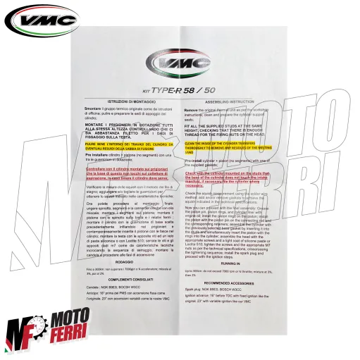MF3408 Cilindro VMC Type R DM 58 114cc Vespa 50 Special L R N PK HP S XL APE