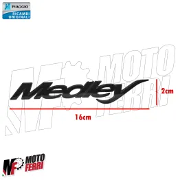 MF5374 Targetta Logo Adesivo Medley 125 150 200 Nero Opaco 2