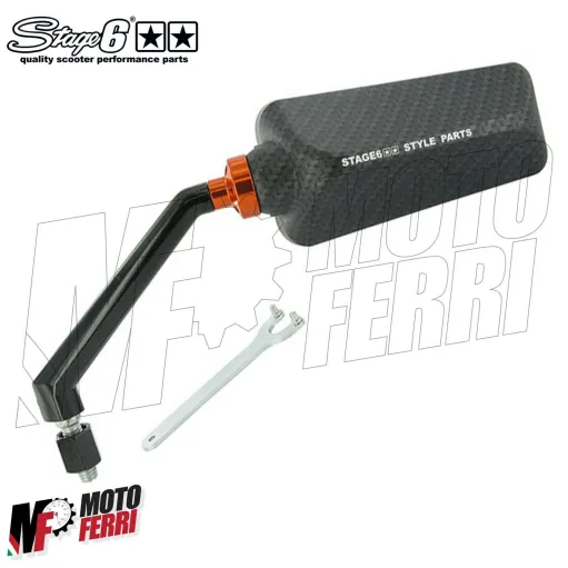 MF2484 Specchietto retrovisore sinistro STAGE6 F1 carbonio opaco universale