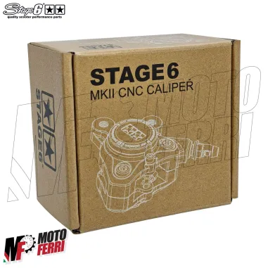 MF9860 Pinza Freno Anteriore CNC Stage6 Piaggio NRG MC3 MC2 DD DT 50 2T Rosso