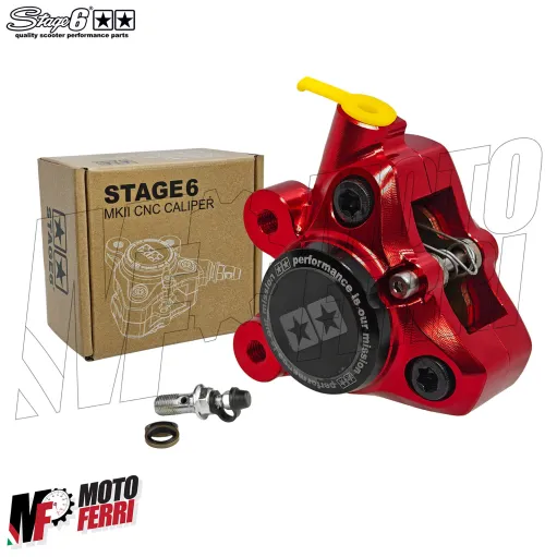 MF9860 Pinza Freno Anteriore CNC Stage6 MBK Booster Nitro Ovetto 50 2T Rosso