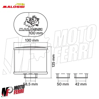 MF5093 Filtro Aria Malossi E15 DM 42 50 60 Carburatore PHBH VHST PWK
