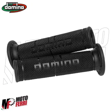MF5096 Manopole Domino Corsa Racing Nero Universale Moto Honda Ducati Yamaha