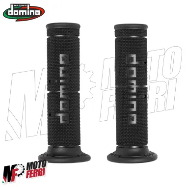 MF5096 Manopole Domino Corsa Racing Nero Universale Moto Honda Ducati Yamaha