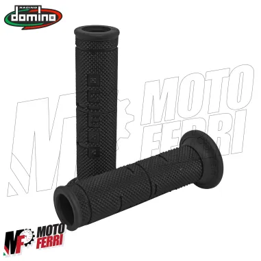 MF5096 Manopole Domino Corsa Racing Nero Universale Moto Honda Ducati Yamaha