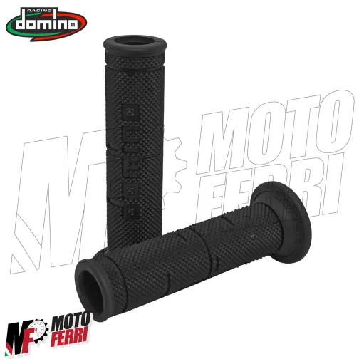 MF5096 Manopole Domino Corsa Racing Nero Universale Moto Honda Ducati Yamaha