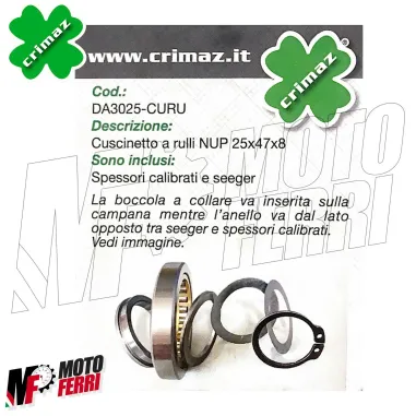 MF2492 CUSCINETTO CAMPANA FRIZIONE NUP CRIMAZ 25X47X8 VESPA 50 125 SPECIAL ET3