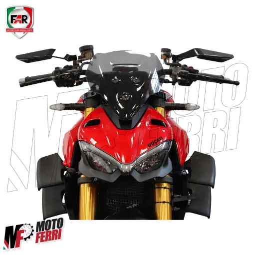 MF5896 Specchietti Retrovisori Ali FAR Universale Moto da Manubrio Naked Nero