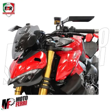 MF5896 Specchietti Retrovisori Ali FAR Universale Moto da Manubrio Naked Nero