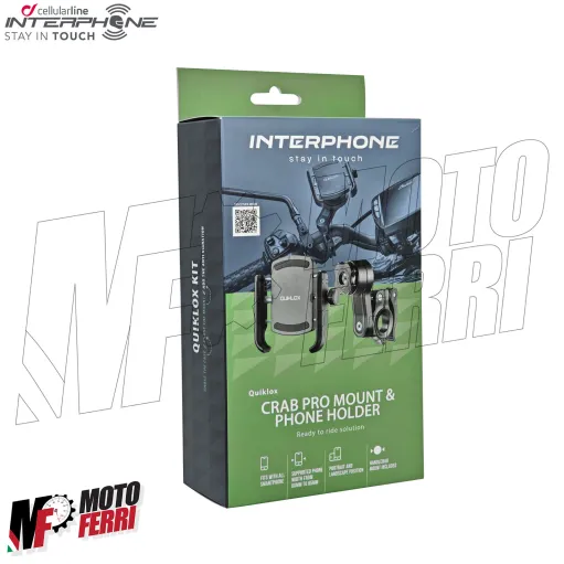 MF3274 Supporto Smartphone da Manubrio Universale Moto CrabPro Interphone