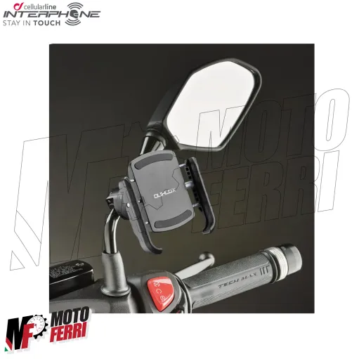 MF4348 Supporto Smartphone da Specchietto Universale Moto CrabPro Interphone