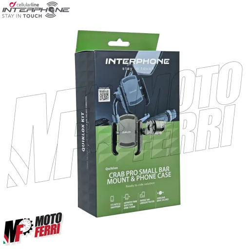 MF4348 Supporto Smartphone da Specchietto Universale Moto CrabPro Interphone