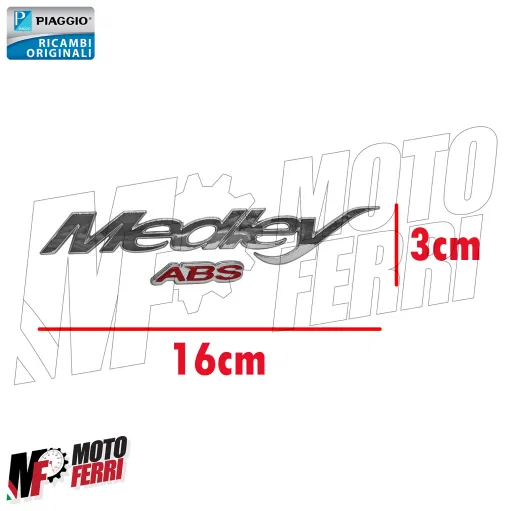 MF5374 Targetta Logo Adesivo Medley ABS 125 150 200 Cromato