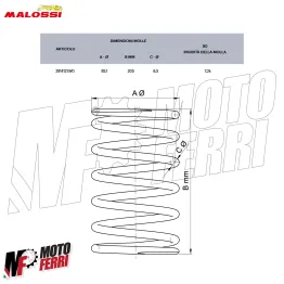 MF7175 Molla Contrasto Variatore Malossi Bianca Gilera GP 800 / Aprilia SRV 850 2