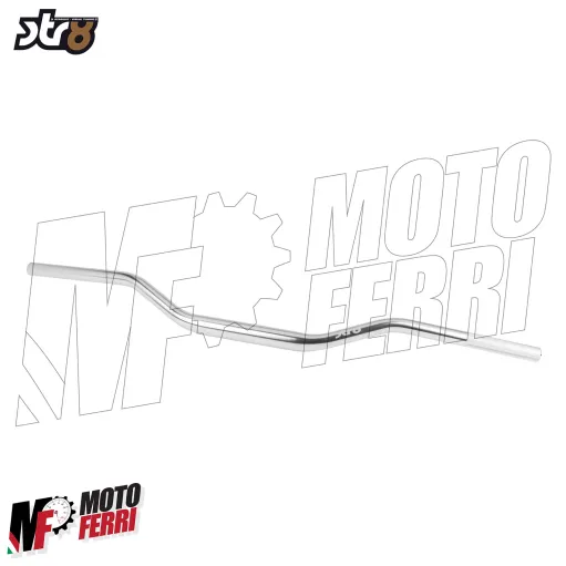 MF9126 Manubrio Cross Motard Piega Bassa Alluminio Sterzo 28 mm Argento Universale