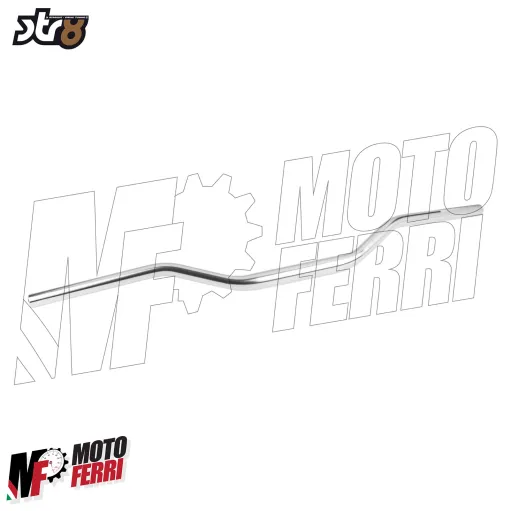 MF9126 Manubrio Cross Motard Piega Bassa Alluminio Sterzo 28 mm Argento Universale