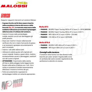 MF3116 Variatore Malossi Multivar 2000 Aprilia SR GT 400 Rally Replica 2026 E5+