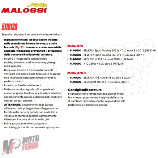 MF3116 Variatore Malossi Multivar 2000 Aprilia SR GT 400 Rally Replica 2026 E5+