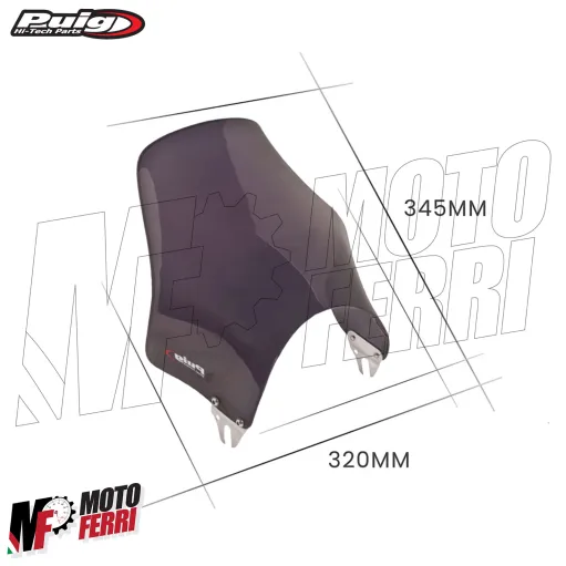 MF5183 Cupolino Puig Fumè Scuro Moto Faro Tondo Yamaha Honda Kawasaki BMW